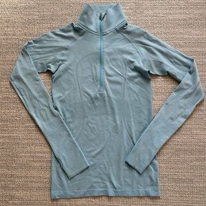Lululemon quarter zip long sleeve top blue size 8